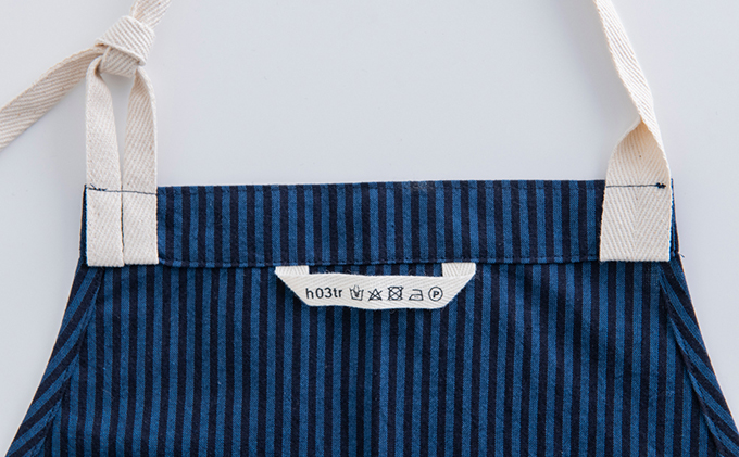 亀田縞　エプロン　【ナチュラル】