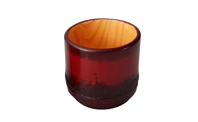 新潟特産竹塗　ぐい呑み（茶）