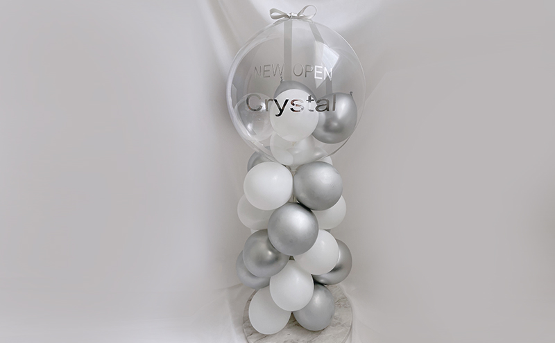 スタンディングバルーン■シルバー＆ホワイト