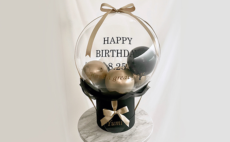 ゴールド&ブラックバルーンinバルーン