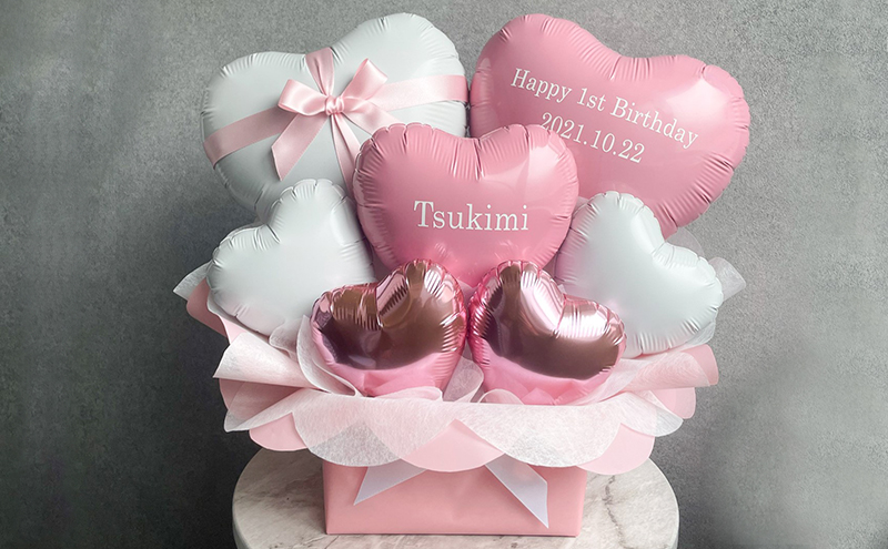 ハートバルーンアレンジメントpink