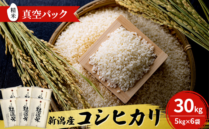 新潟産コシヒカリ精米30kg真空パック（5kg×6袋） 米 コメ こ