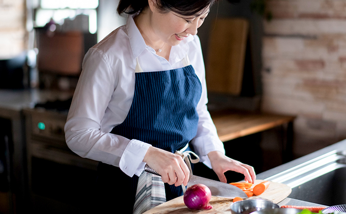 亀田縞　エプロン　【ナチュラル】