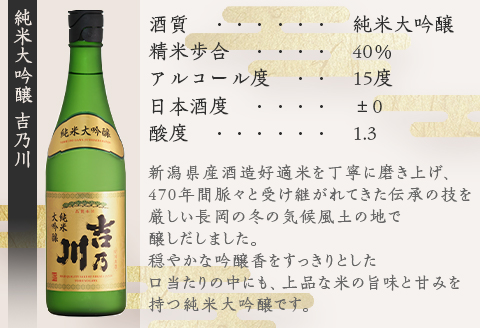 95-B2A吉乃川 純米大吟醸 飲み比べ　720ml×2本セット
