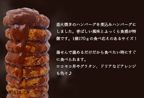 76-A4B湯せんで簡単！デミグラス煮込みハンバーグ 10個セット（170g×10個）