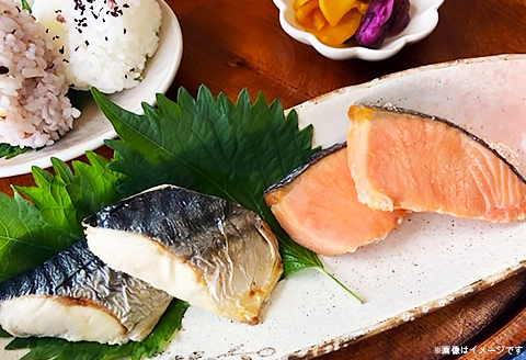 H7-92【訳あり】レンジで簡単調理 銀鮭塩焼き・「骨なし」さば塩焼き40切（約1200g）