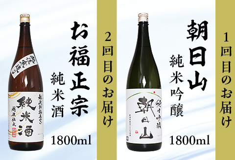C1-C6B利酒師が選んだ長岡の純米酒6選（1800ml×6本）2週間に1回1本ずつお届け（全6回）