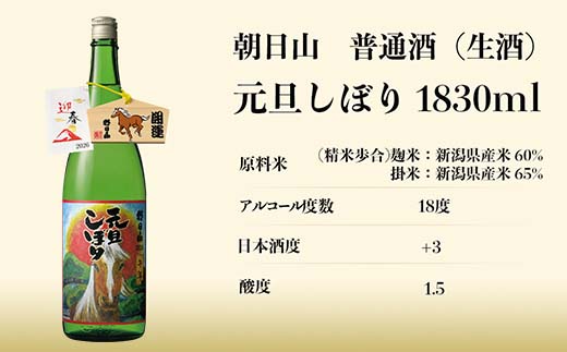36-B3朝日山 元旦しぼり 生酒 1830ml