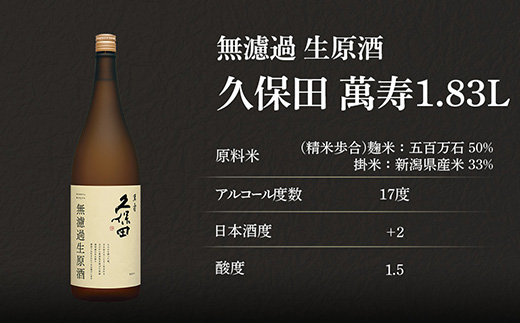 36-B5久保田 萬寿 無濾過生原酒 1.83L