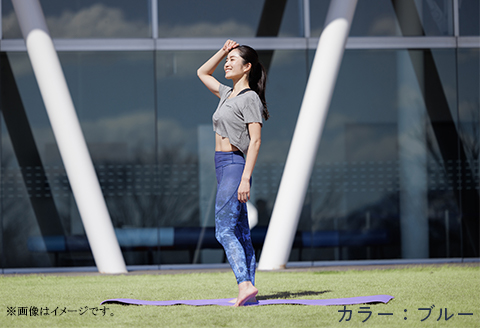 I4-56KA【カラー：ブルー サイズ：L】A.A.TH for femtech/サニタリーロングタイツ（プリント）（品番：AAP85FP1）