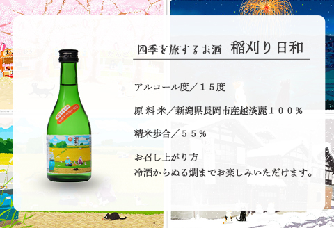 C0-07A越後雪紅梅 四季を旅するお酒 春夏秋冬セット300ml×4本【長谷川酒造】