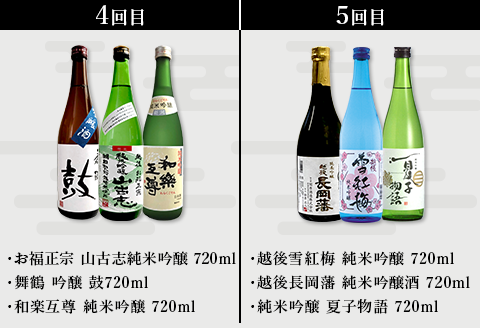 NT15C【5ヶ月連続お届け】新潟県長岡市日本酒15蔵飲み比べ 720ml×15本 毎月3本ずつお届け