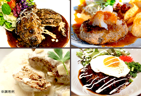 76-98B【3ヶ月連続お届け】湯せんで簡単！煮込みハンバーグ食べ比べセット 8個×3回お届け 総重量4kg以上！