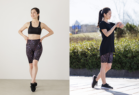 I4-58FA【カラー：ブラックパープル サイズ：M】A.A.TH for femtech/サニタリーハーフタイツ（プリント）（品番：AAP85FP2）