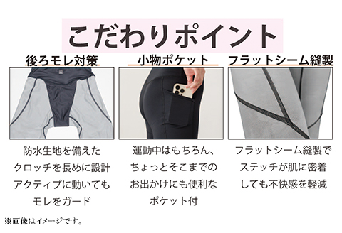 I4-56KA【カラー：ブルー サイズ：L】A.A.TH for femtech/サニタリーロングタイツ（プリント）（品番：AAP85FP1）