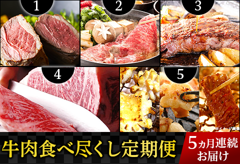 76-73A【5ヶ月連続お届け】牛肉食べ尽くし定期便