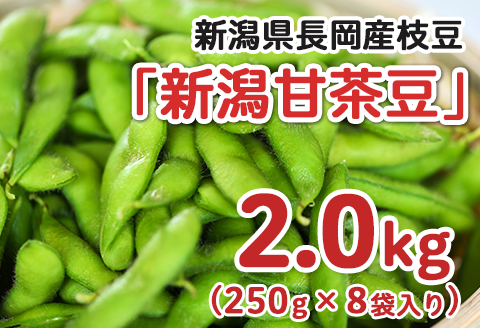 75E-16新潟県長岡産枝豆2.0kg【新潟甘茶豆250g×8袋入り】