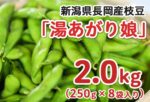 75E-14新潟県長岡産枝豆2.0kg【湯あがり娘250g×8袋入り】