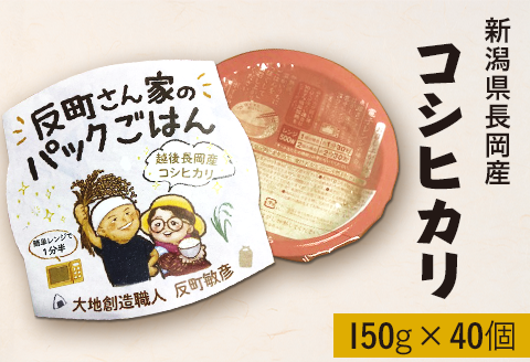 E1-30B新潟県長岡産コシヒカリパックご飯 150g×40個
