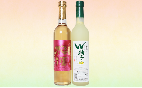 C1-77A長岡リキュールセット柚子＆梅酒（500ml×2本）