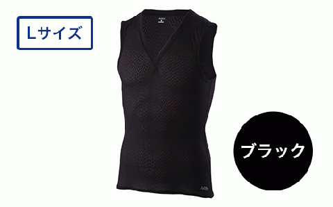 I4-08C【カラー：ブラック サイズ：L】リカバリーウェア A.A.TH/ ノースリーブアンダー（品番：AAJ90810）
