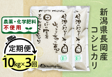 25-7S103【3ヶ月連続お届け】【精米】新潟県長岡産「有機栽培」コシヒカリ10kg