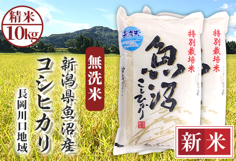 H0-7M101A新潟県魚沼産コシヒカリ（長岡川口地域）無洗米10kg（5kg×2袋）