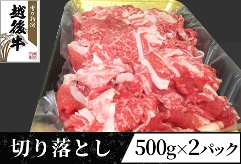 63-46A新潟県産 越後牛切り落とし1kg（500g×2パック）