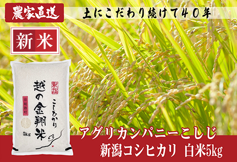 J8-7N051【越の金翔米】新潟県長岡産コシヒカリ5kg（特別栽培米）