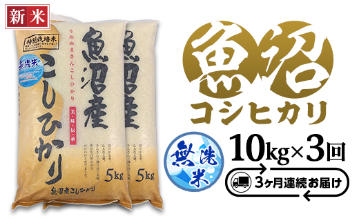 C2-7M103B【3ヶ月連続お届け】新潟県魚沼産特別栽培米コシヒカリ無洗米10kg（5kg×2袋）（長岡川口地域）