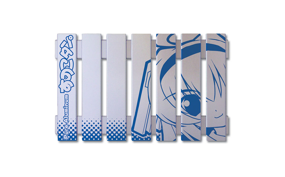 [すのこタン。] タブレット用台 ピュアアルミニウムすのこタン。 イラスト入り【011P014】