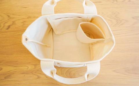 オリジナルミニトートバッグ 17cm × 19cm × 16cm 帆布 無地 ドリンクホルダー ポッケ付き シンプル 丈夫 [+salt (プラスソルト)] 【011S079】