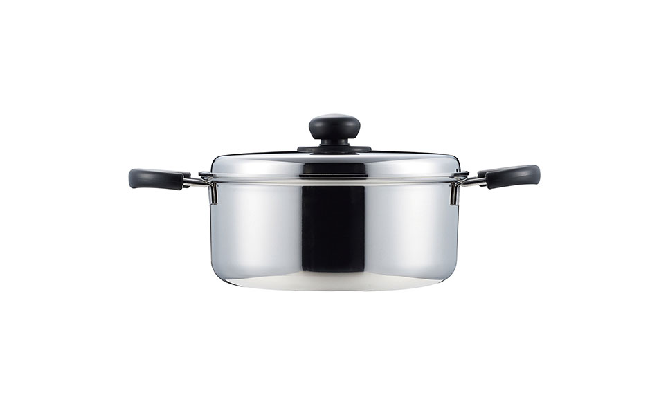 [パール金属]  3層鋼両手鍋22cm コンフォール  IH対応【012P040】