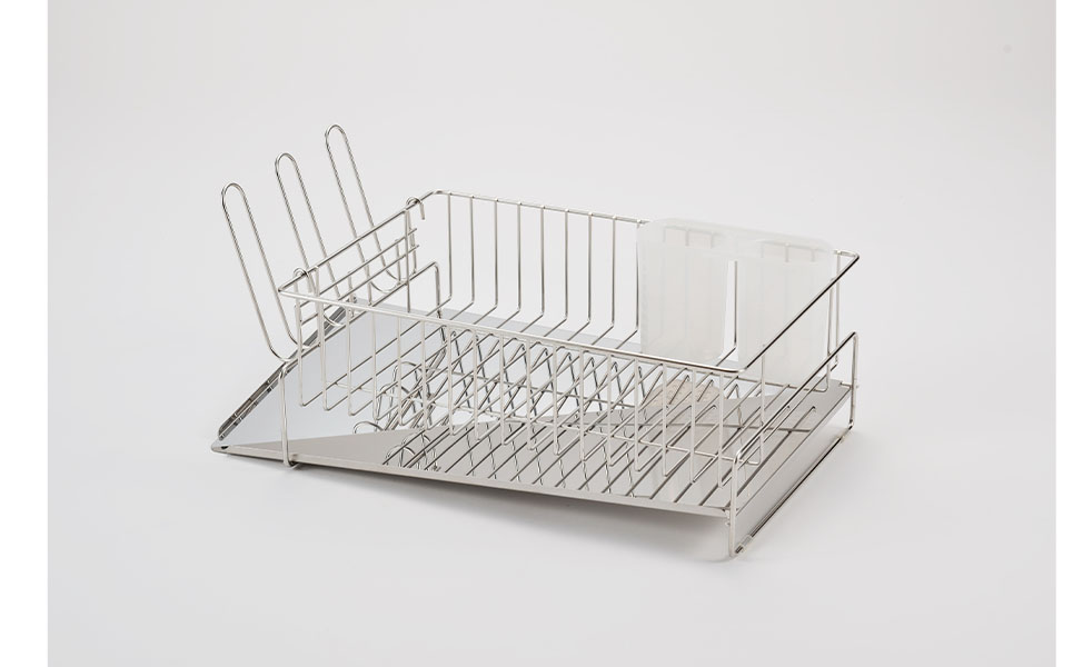 斜めに流れる1段水切り 右置き用 ステンレス製水切りカゴ 燕三条製 [ビーワーススタイル]【013P043】