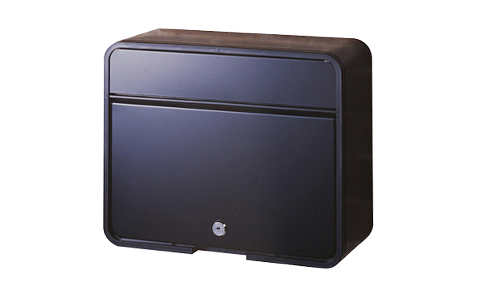 [グリーンライフ] 鍵付スチール郵便ポスト（郵便受け） マットブラック【015P012】