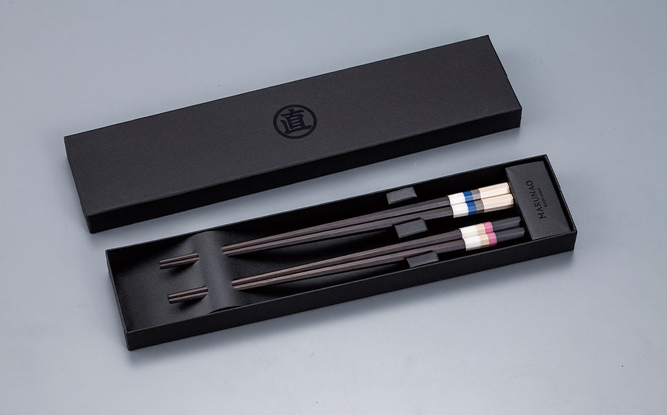 夫婦セット [ミッドナイトパリ&アオヤマブルー] 夫婦箸 ペア箸 結婚祝 箸 高級箸 贈答用箸 燕三条製 ものづくり [マルナオ] 【026P003】 [026P003]