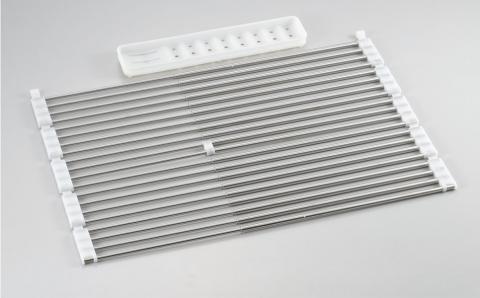 たためてしまえる伸縮水切り ワイドタイプ カトラリーケース付【013P051】