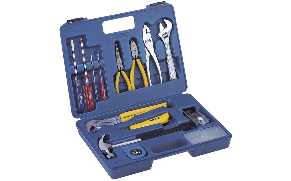 [トップ工業] DIYにも便利 家庭用工具16点セット【044P001】