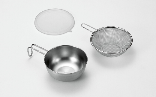 手付きボウル15cm・手付きザル・シリコン蓋付 キッチン用品 キッチングッズ ステンレス製 燕三条製 新生活 一人暮らし【011S198】