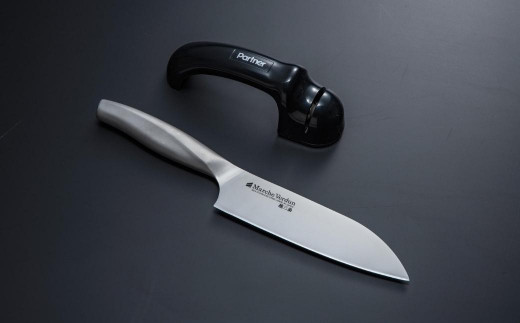マルシェヴェルダン三徳包丁＆シャープナーセット 三徳庖丁 キッチン用品 燕三条製 【013S069】