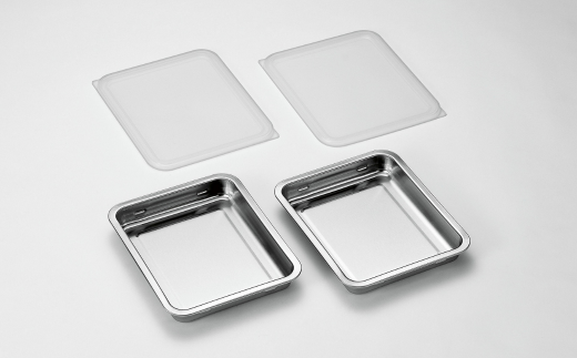 ステンレスバット2枚・蓋2枚 4点セット キッチン用品 キッチングッズ ステンレス製 燕三条製 新生活 一人暮らし【013S101】