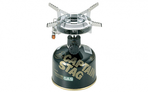[CAPTAIN STAG] オーリック小型ガスバーナーコンロ(圧電点火装置付き)　ケース付き （キャプテンスタッグ）アウトドア用品 キャンプ用品 登山用品 燕三条産 【014P034】