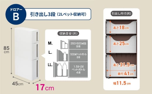 隙間収納 ストランティ ドロアーB ホワイト 隙間収納 収納棚 すき間収納 収納ボックス サニタリー スリムラック 洗面所 スリム収納 新生活 一人暮らし 【014S015】