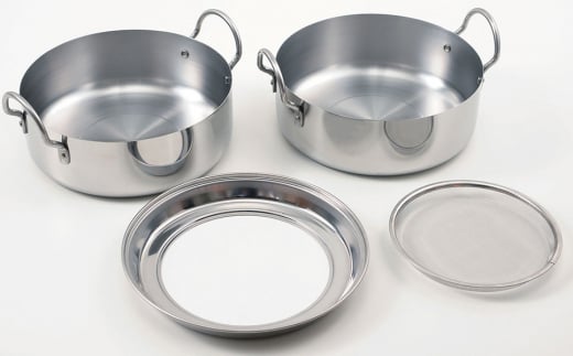 IH対応 揚げ鍋セット（天ぷら鍋セット） 20cm キッチン用品 調理器具 燕三条製 ステンレス製【015P057】