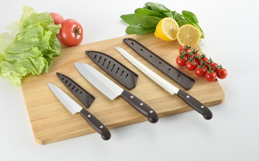 [作楽結] サヤ付き3本セット 包丁3本セット 庖丁セット キッチン用品 燕三条製 新生活 一人暮らし [下村工業] 【015S091】