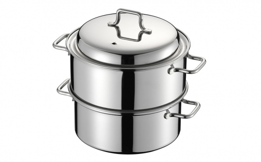 コンパクトスチームポット 17cm IH対応 食洗器対応  ステンレス製 蒸し器 両手鍋としても【016P058】