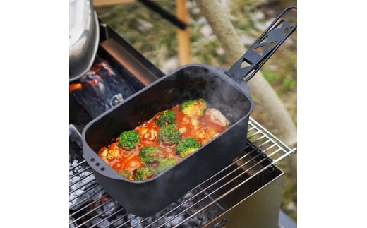 [ベルモント] ディッシュパン Deep（ハンドル、収納ケース付） 蒸し料理 揚げ物にも フライパン キャンプ用品 アウトドア用品 【017S015】