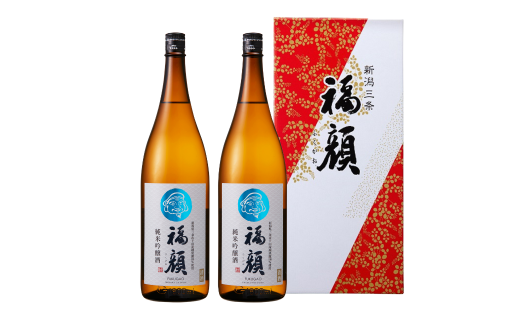 純米吟醸 福顔 1800ml×2本 化粧箱入 日本酒 一升瓶 [福顔酒造]【019S059】