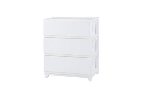 デコニーシーヴォ ワイド 3段 ホワイト チェスト 収納ボックス 衣装ケース 収納ケース 新生活 一人暮らし [JEJアステージ] 【019S093】