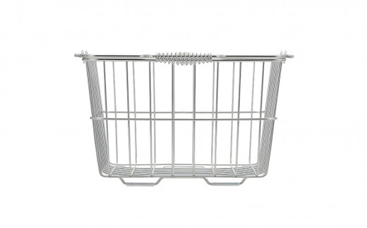 [家事問屋] 取って付きバスケット 中 ハンドル付 タオル収納 ステンレス製 キッチン用品 ランドリー用品 燕三条製 下村企販 新生活【020S068】